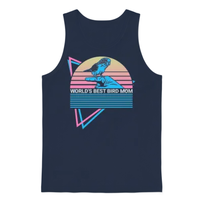Budgie Parakeet Retro Unisex Tank Top - Navy