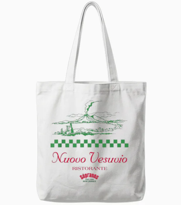 Logo Nuovo Vesuvio T-Shirt, White, S Tote Bags in White