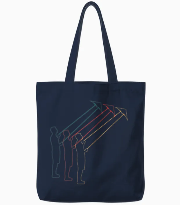 Kite Flying Fly a Kite Retro Gift Tote Bags in Navy