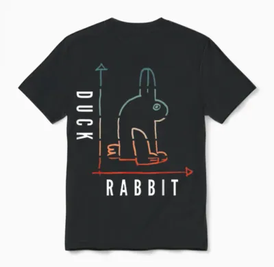 Duck Rabbit Graph Science Nerd Mathematik Geek Physik Philosoph Unisex T-Shirt - Black
