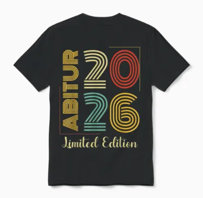 Abitur 2026 Geschafft Retro Abi Ak 26 Unisex T-Shirt - Black