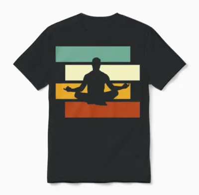 Meditation Retro Unisex T-Shirt - Black