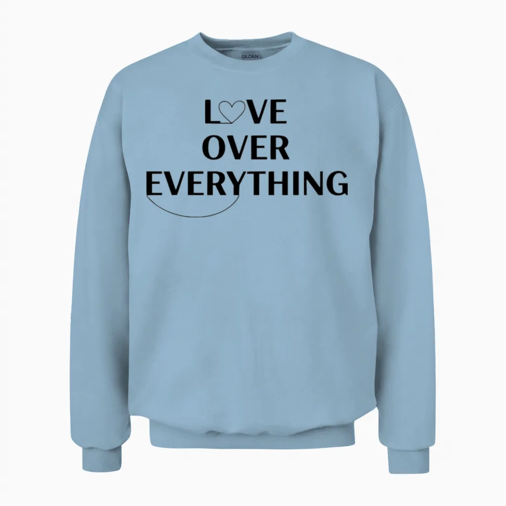 Vareno - Love Over Everything Unisex Sweatshirt in Light Blue