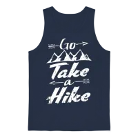 Go Take a Hike Hiking & Outdoors Unisex Tank Top - Navy – 1
