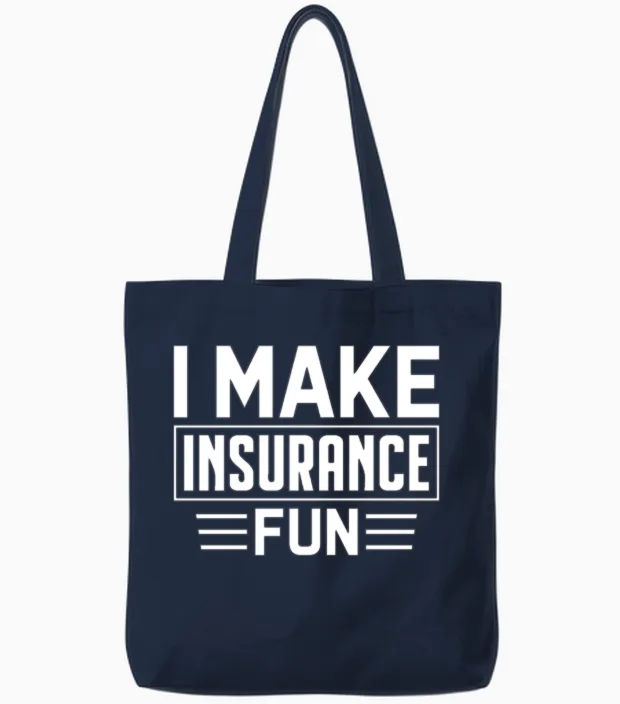 Funny Insurance Agent Broker Tote Bags in Navy