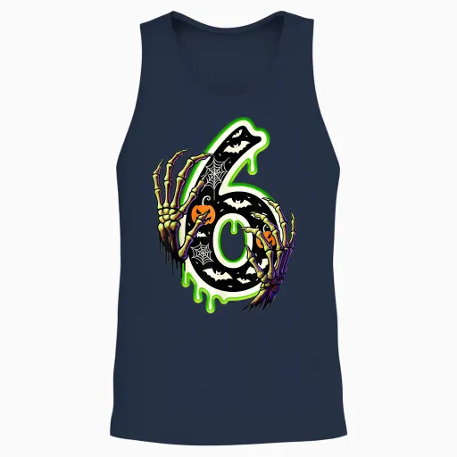 Six Seven Meme 6 7 67 Halloween Skeleton Couple Costume Unisex Tank Top - Navy