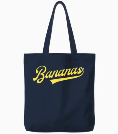 Banana Retro Throwback Popular Fruit Humor Bananas Classic Tote Bags - Navy