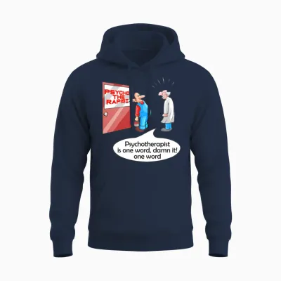 Psycho the Rapist - Funny Psychology & Therapist Unisex Hoodie - Navy