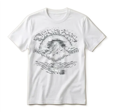 Vintage Mountain Unisex T-Shirt - White