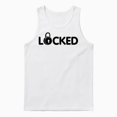 Locked Unisex Tank Top - White