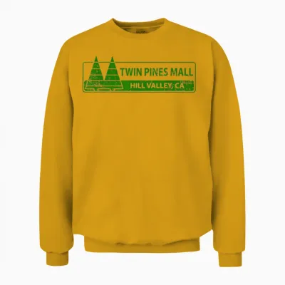 Twin Pines 80er Jahre Future Mall Back Hill Valley Film Fan Lone Unisex Sweatshirt - Gold