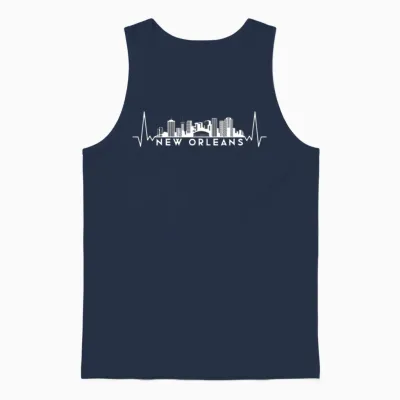 Heartbeat Skyline Usa New-Orleans Unisex Tank Top - Navy