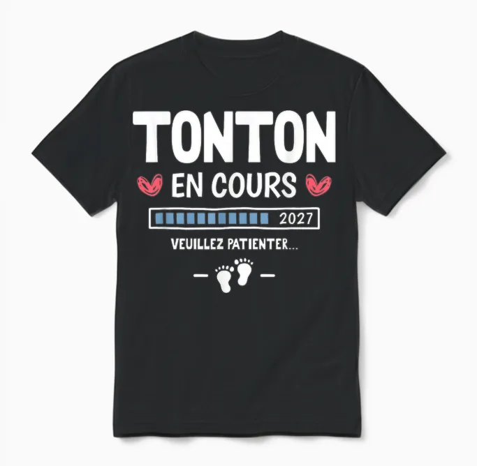 Tonton En Cours 2027 Annonce Bébé Tu Vas être Futur Tonton Unisex T-Shirt in Black