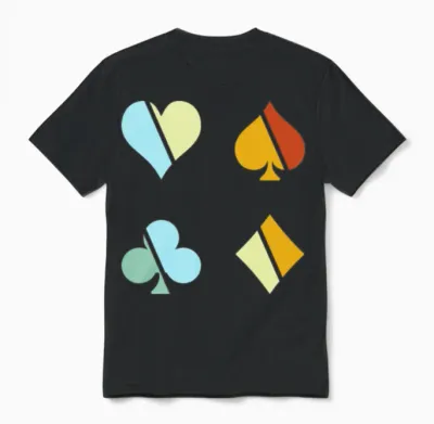 Poker Retro Unisex T-Shirt - Black