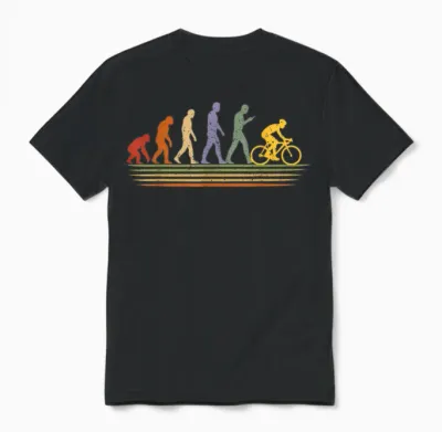 Evolution Bicycle Funny Bike Motif for Cyclists Unisex T-Shirt - Black