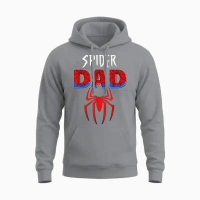 Mens Spider Dad Design Father's Day Matching Family Birthday Unisex Hoodie - Sport Grey
