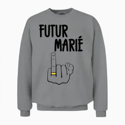 Futur Marié Enterrement Vie De Garçon Evg Humour T-Shirt, White, S Unisex Sweatshirt - Sport Grey