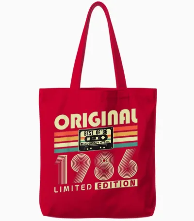 Original 1986 Vintage Cadeau Anniversaire 40 Ans Homme Femme Tote Bags - Red