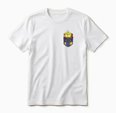 Mademark X Spongebob Squarepants - Spongebob in My Pocket Cute Spongebob Out of Food Pocket Unisex T-Shirt - White