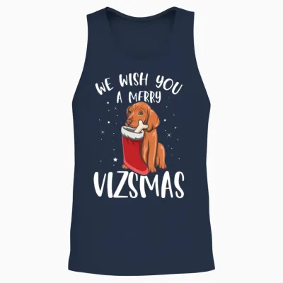 Magyar Vizsla Pun for a Vizsla Owner Christmas Unisex Tank Top - Navy