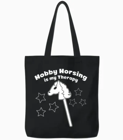 Hobby Horsing Joke Hobby Horse Tote Bags - Black