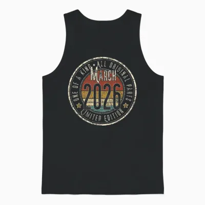 - 1er Anniversaire Vintage Mars 2026 Retro Limited Edition Unisex Tank Top - Black