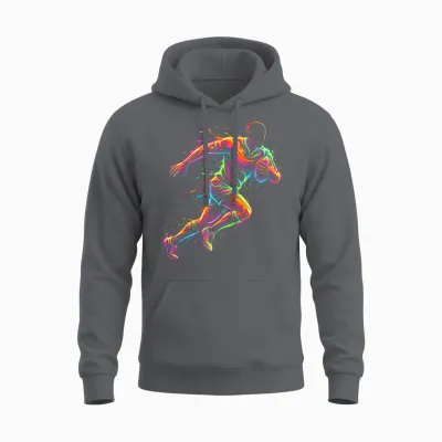 Rugby Player Man Child Boy Unisex Hoodie - Charcoal
