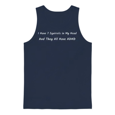 7 Squirrels in My Head-Funny Working Parent Unisex Tank Top - Navy