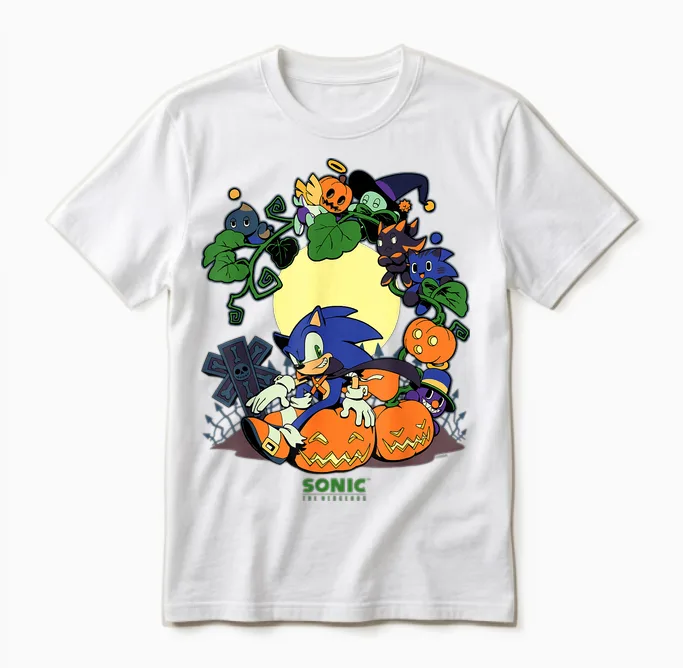 Sonic the Hedgehog - Chao Tales Halloween Group Unisex T-Shirt in White