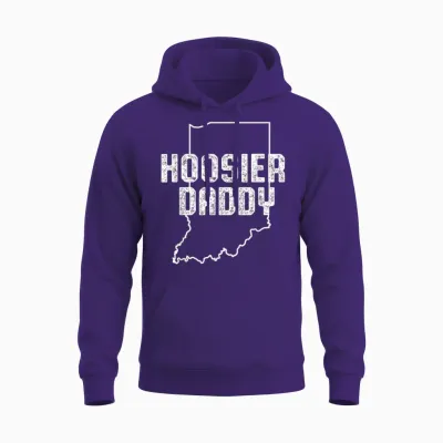 Indiana Hoosier Dad Unisex Hoodie - Purple