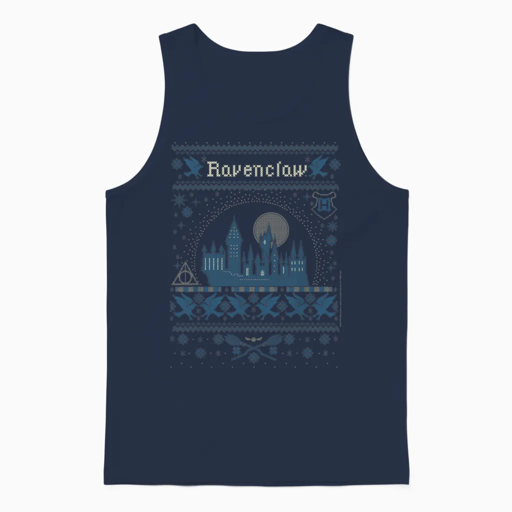 Harry Potter Christmas Ravenclaw Ugly Unisex Tank Top in Navy