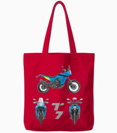 Tenere 700 T7 Adventure Vintage Bike Enduro Shirt Motorcycle T-Shirt, Black, S Tote Bags - Red