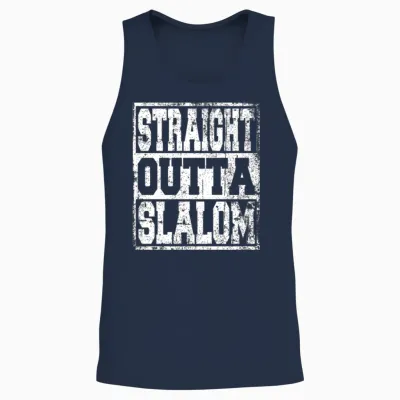 Slalom Saying Funny Unisex Tank Top - Navy