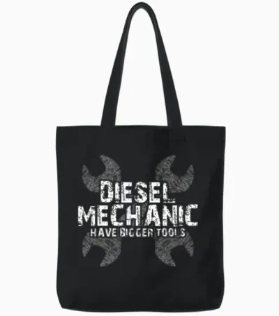 Funny Diesel Mechanic Have Bigger Tools Tote Bags - Black