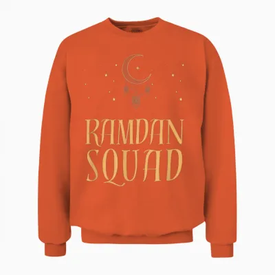 Ramadan Squad Family Group Matching Ramazan Party Pajama Unisex Sweatshirt - Orange