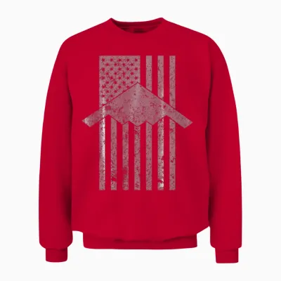 B 2 Spirit Stealth Bomber Patriotic Vintage Unisex Sweatshirt - Red