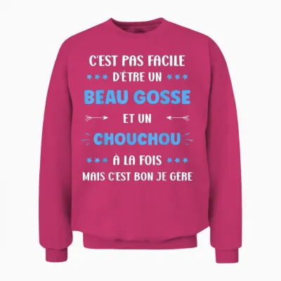 Beau Gosse Super Chouchou Boy Name Humour Chouchou T-Shirt, Black, S Unisex Sweatshirt - Heliconia