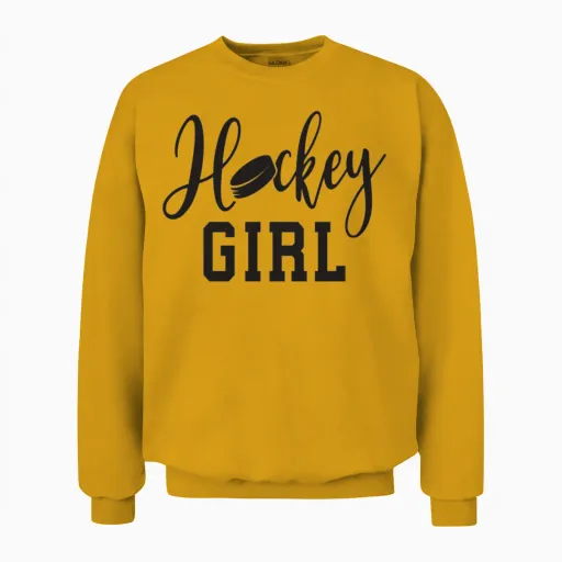 Hockey Girl Ice Hockey Girl Wintersport Unisex Sweatshirt in Gold