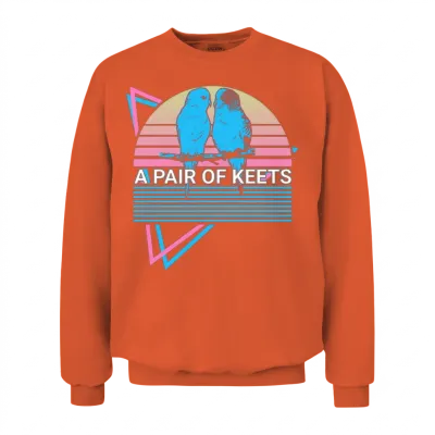 Budgie Parakeet Retro Unisex Sweatshirt - Orange