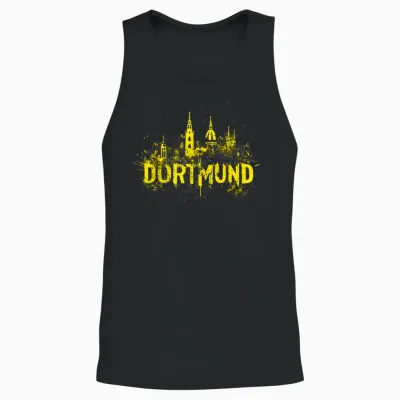 City of Dortmund Black Yellow Painting Art Dortmund T-Shirt, Black Unisex Tank Top - Black