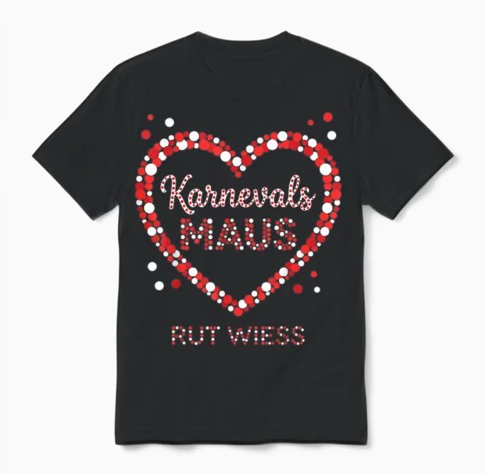 Carnival Mouse Heart Rut Wess Cologne Women's Fancy Dress Unisex T-Shirt in Black