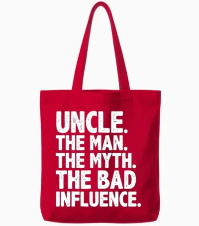 Funny Uncle for Uncle Men the Bad Influence Uncle Tote Bags - Red