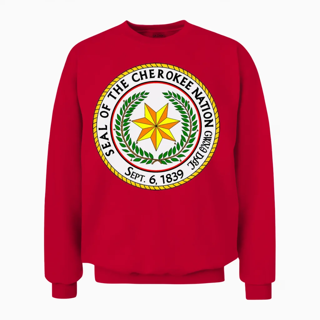 Great Seal of the Cherokee Nation Unisex Sweatshirt in Red
