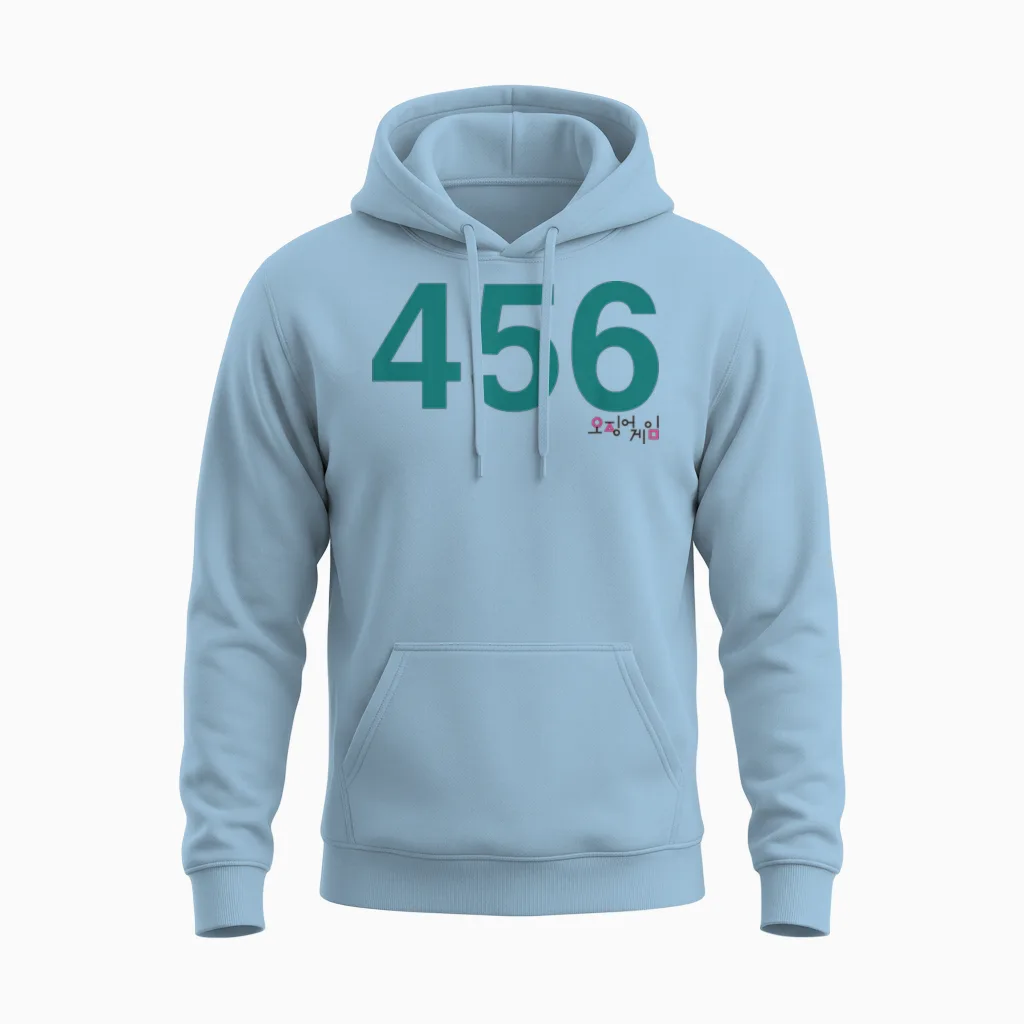 Squid Game Player 456 Costume Unisex Hoodie in Light Blue