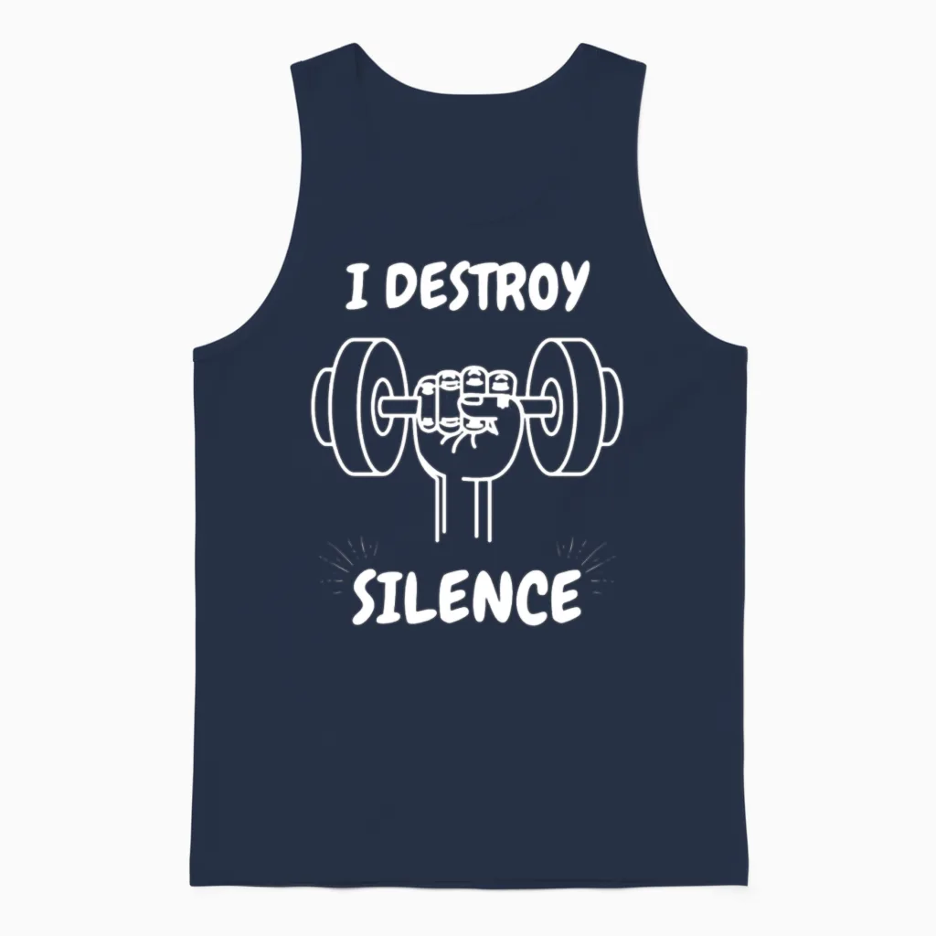 Funny Gym & Lifting Unisex Tank Top in Navy