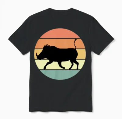 Retro Warthog Unisex T-Shirt - Black