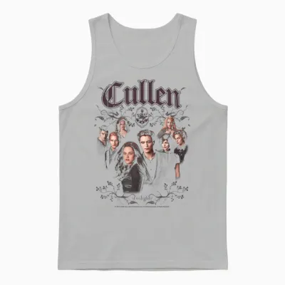 Twilight Cullen Family Portrait Filigree Frame Retro Movie Unisex Tank Top - Ash