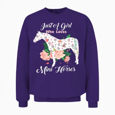 Just a Girl Who Loves Miniature Horses Unisex Sweatshirt - Purple
