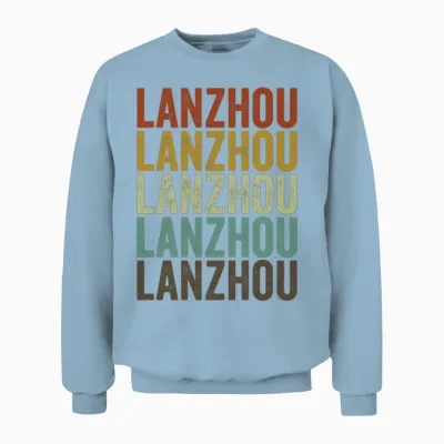 Lanzhou China Retro Vintage Unisex Sweatshirt - Light Blue