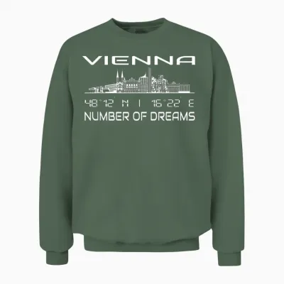 Gps Koordinaten Hauptstadt österreich Tourist Skyline Wien Unisex Sweatshirt - Military Green